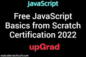 Free JavaScript Basics from Scratch Certification 2022