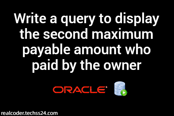 Write a query to display the second maximum payable amount who paid by the owner