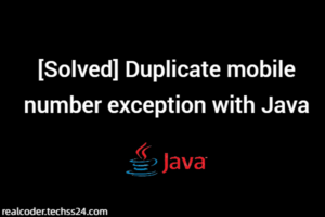 [Solved] Duplicate mobile number exception with Java