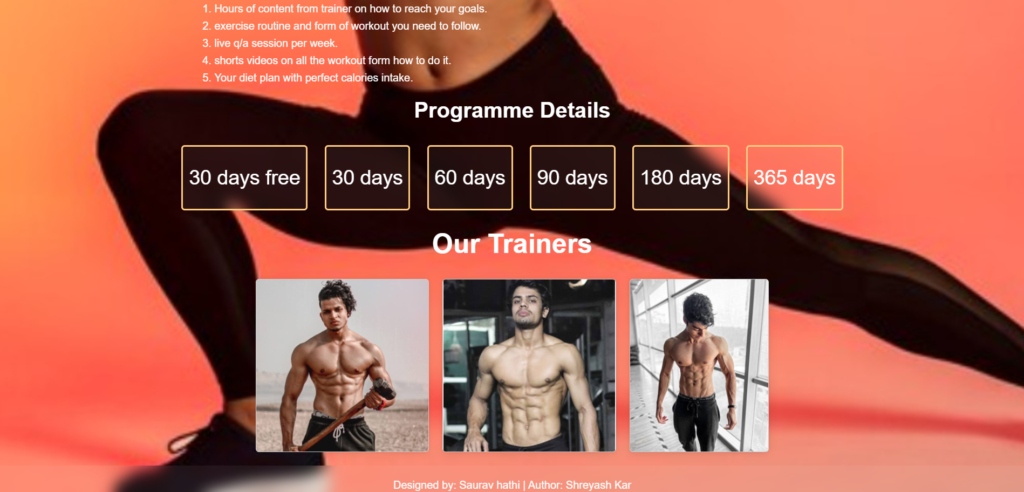 FitApp Project using Html, CSS, JavaScript