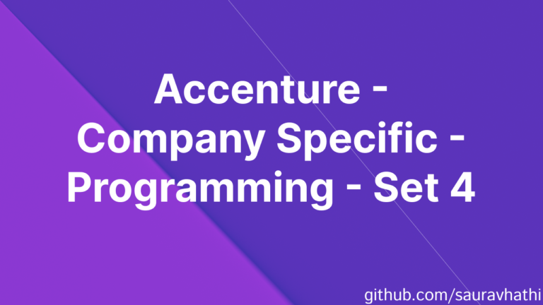 Accenture - Company Specific - Programming - Set 4