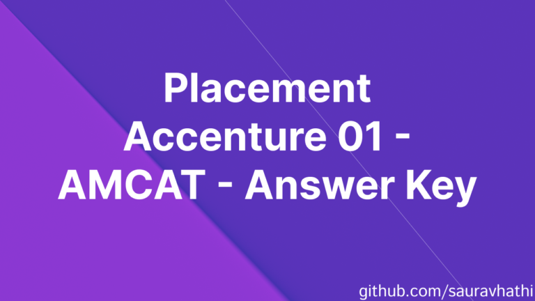 Placement Accenture 01 - AMCAT - Answer Key