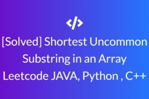 Uncommon Substring